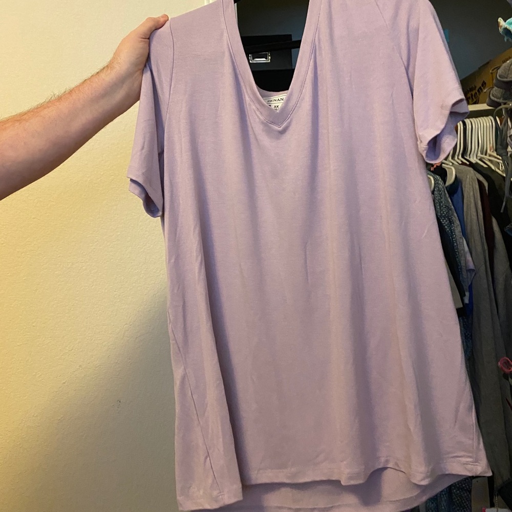 3xl purple v neck top